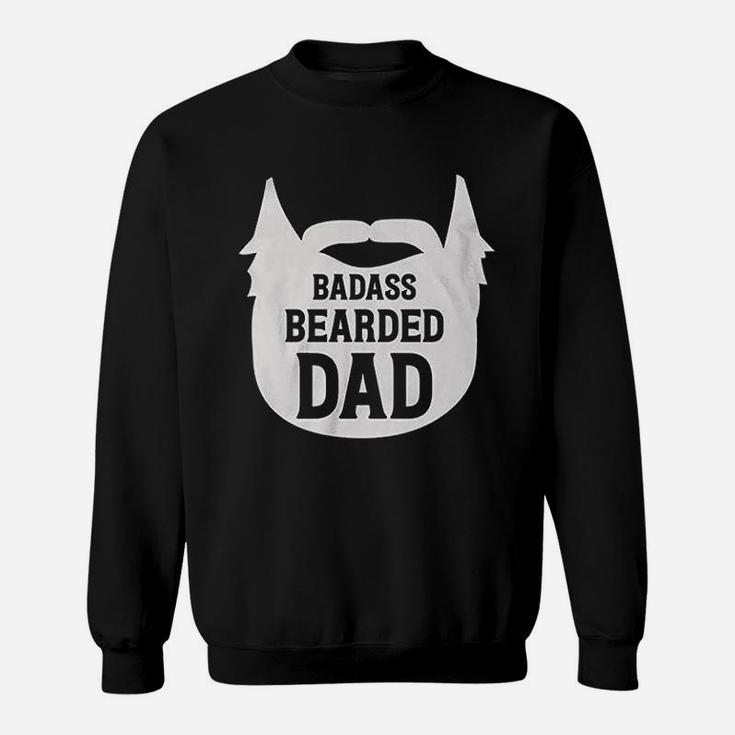 Bearded Dad Manly Beard Silhouette Funny Father Parent Sweat Shirt