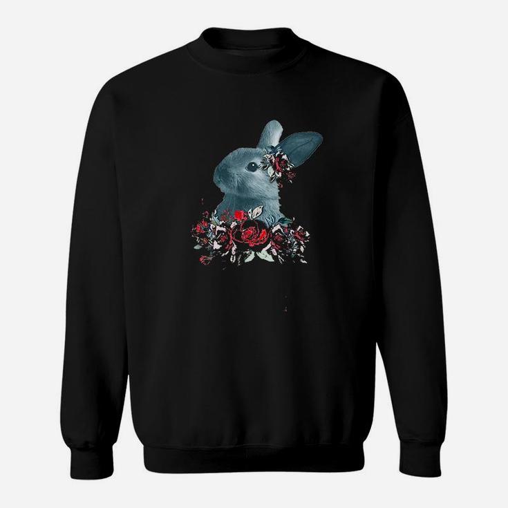 Beautiful Easter Bunny Vintage Floral Easter Sweat Shirt