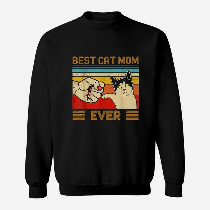 Best Cat Mom Ever Funny Cat Mom Mother Vintage Gift Sweat Shirt