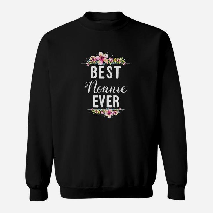 Best Nonnie Ever Floral Design Grandma Gift Sweatshirt