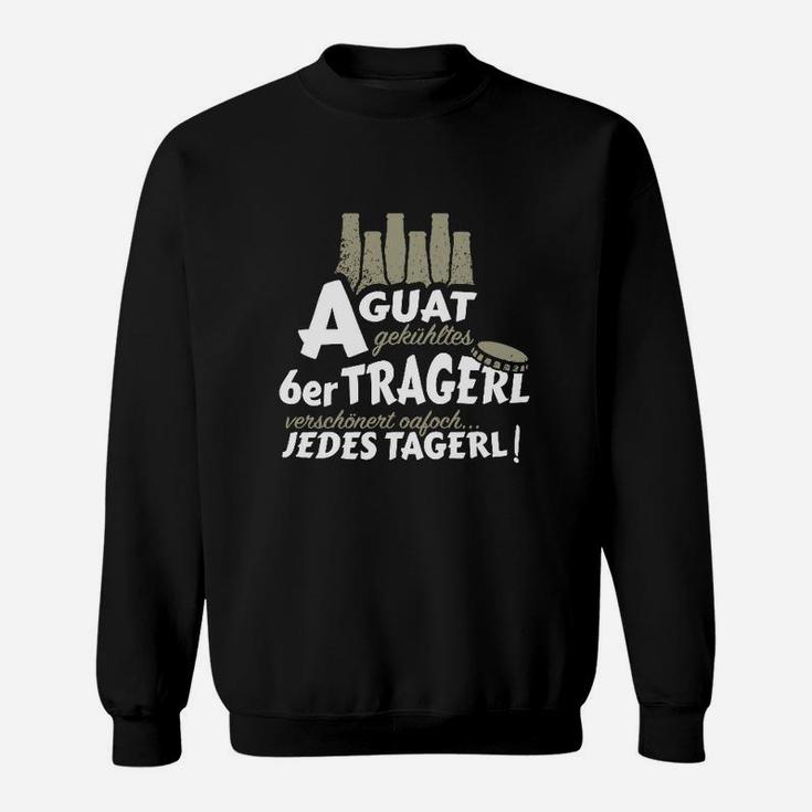 Bier-Spruch Herren Sweatshirt Schwarz, Lustiges 6er Tragerl Design