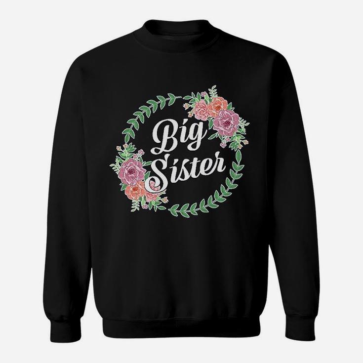 Big Sister With Flower Circle Youth Sweat Shirt