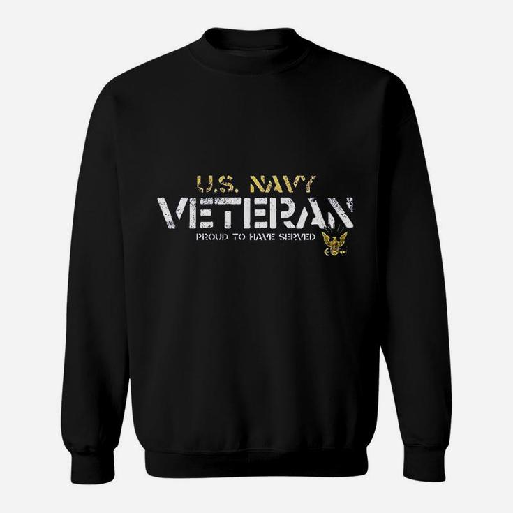 Black Design Us Navy Veteran Sweat Shirt