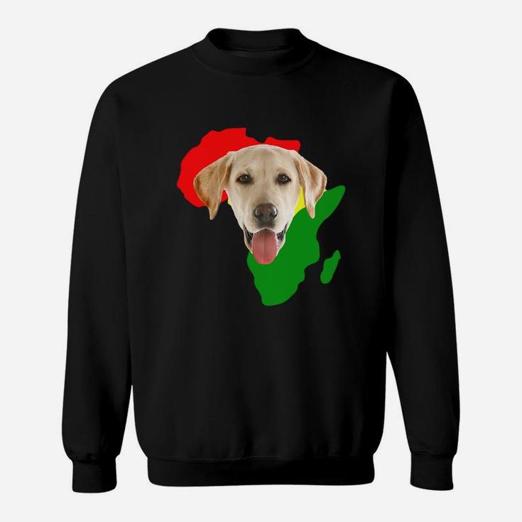 Black History Month African Map Labrador Retriever Gift For Pet Lovers Proud Black Sweat Shirt