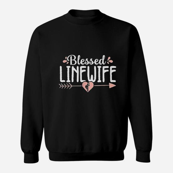 Blessed Line Wife Cute Electrical Lineman Proud Gift Women Sweatshirt