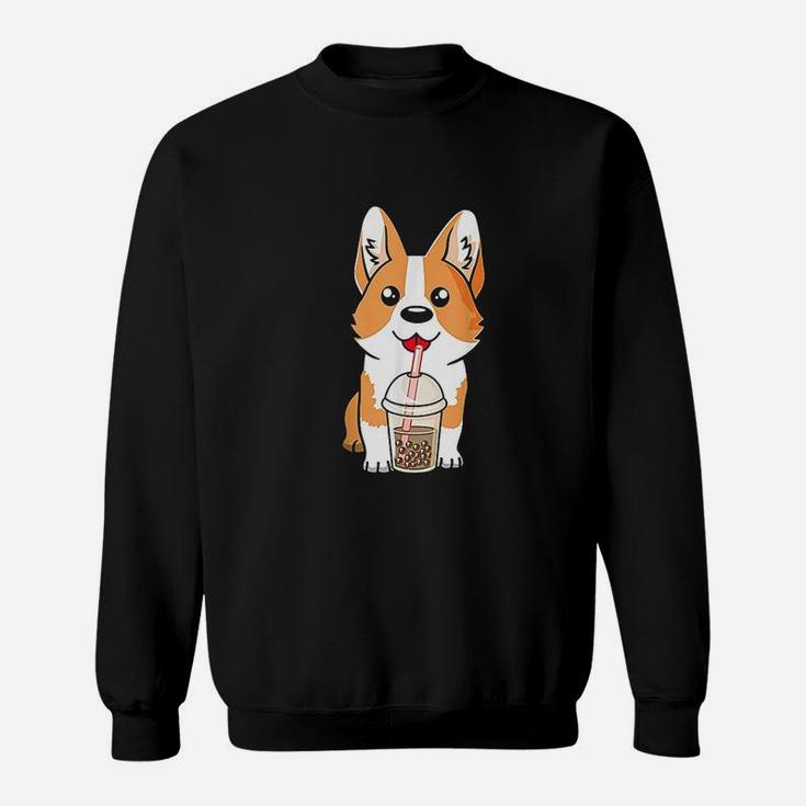 Boba Tea Corgi Dog Puppy Lover Sweat Shirt