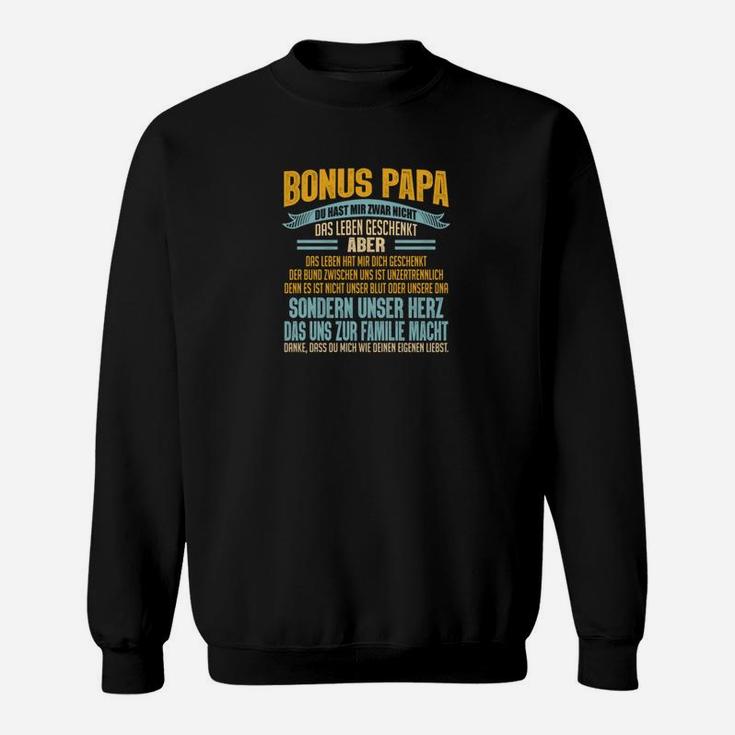 Bonus Papa Spruch Schwarzes Sweatshirt, Geschenk für Stiefväter