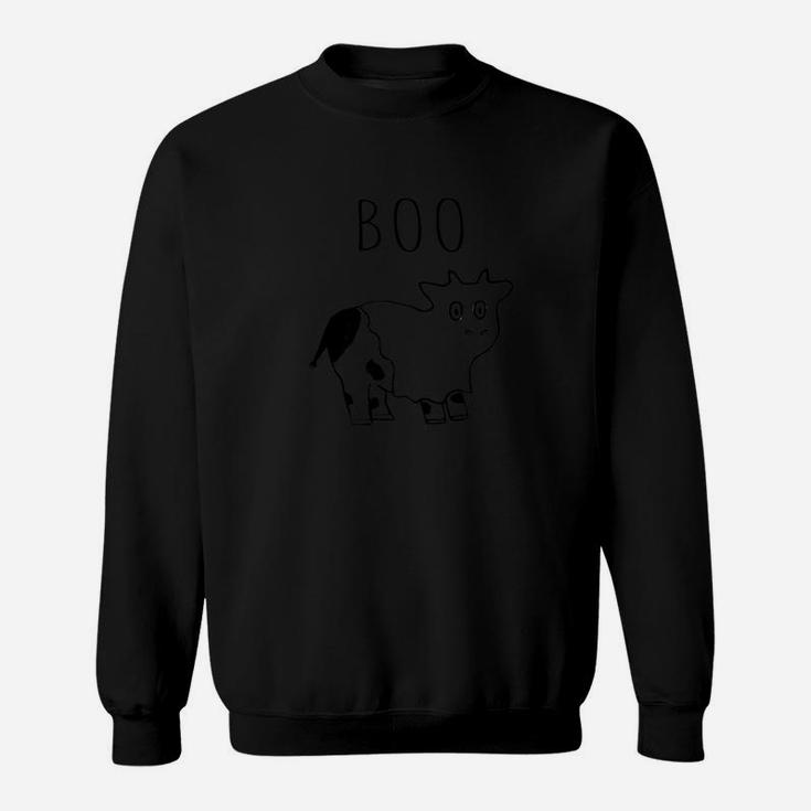 Boo Ghost Costume Funny Easy Halloween Cow Ghost Sweat Shirt