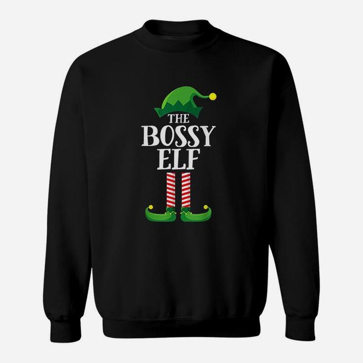 Bossy Elf Matching Family Group Christmas Party Sweat Shirt