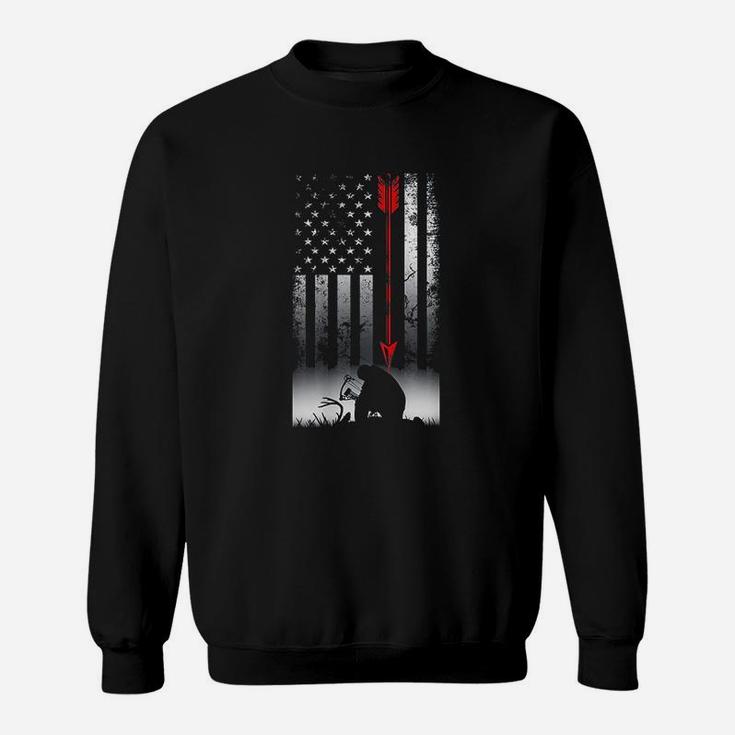 Bow Deer Hunting American Flag Gift For Bow Hunting Sweat Shirt