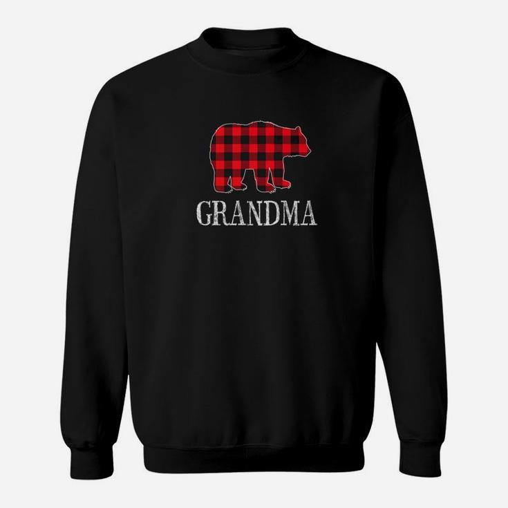 Buffalo Check Grandma Bear Matching Family Outfits Sweat Shirt