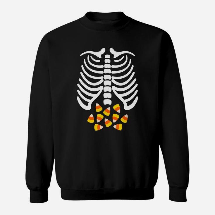 Candy Corn Skeleton Rib Cage Halloween Costume T Shirt Sweat Shirt