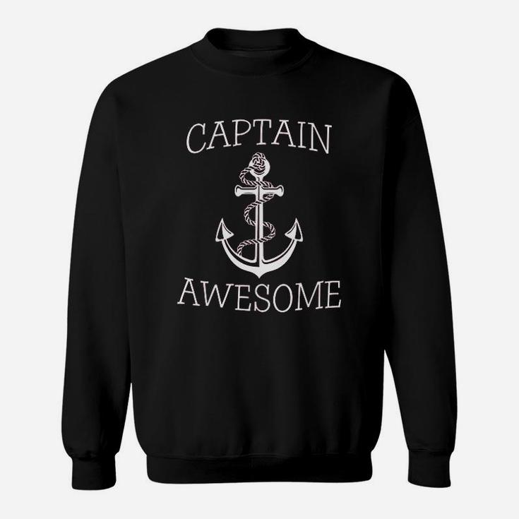 Captain Awesome Fishing Boat Cool Fisherman Sweat Shirt
