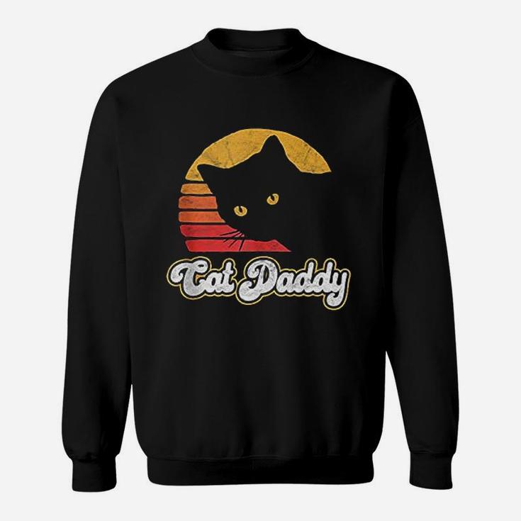 Cat Daddy Funny Vintage Eighties Style Cat Retro Distressed Sweat Shirt