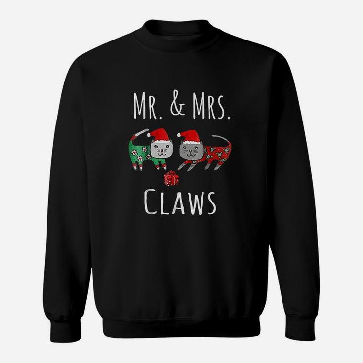 Cat Lover Christmas Santa Mr And Mrs Claws Cat Sweat Shirt