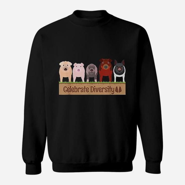 Celebrate Diversity Gifts For Pig Lovers Farm Breed Cute Pig Sweat Shirt
