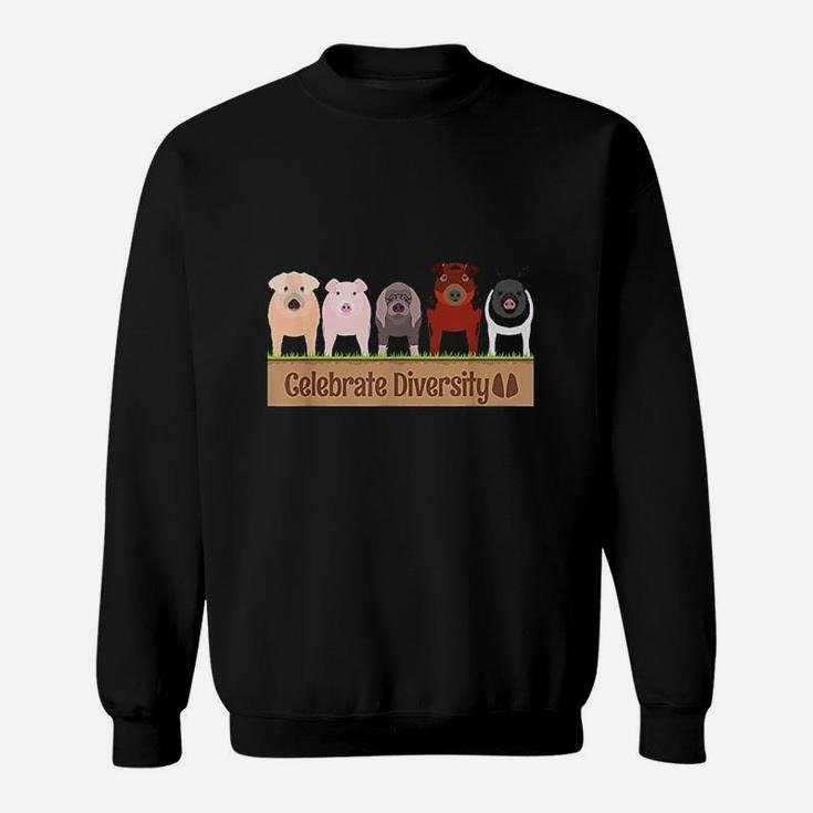 Celebrate Diversity Gifts For Pig Lovers Farm Breed Cute Pig Sweatshirt