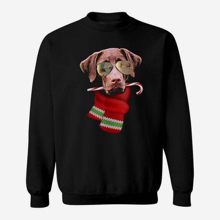 Chocolate Labrador Christmas Gift For Dog Lovers Sunglasses Sweat Shirt