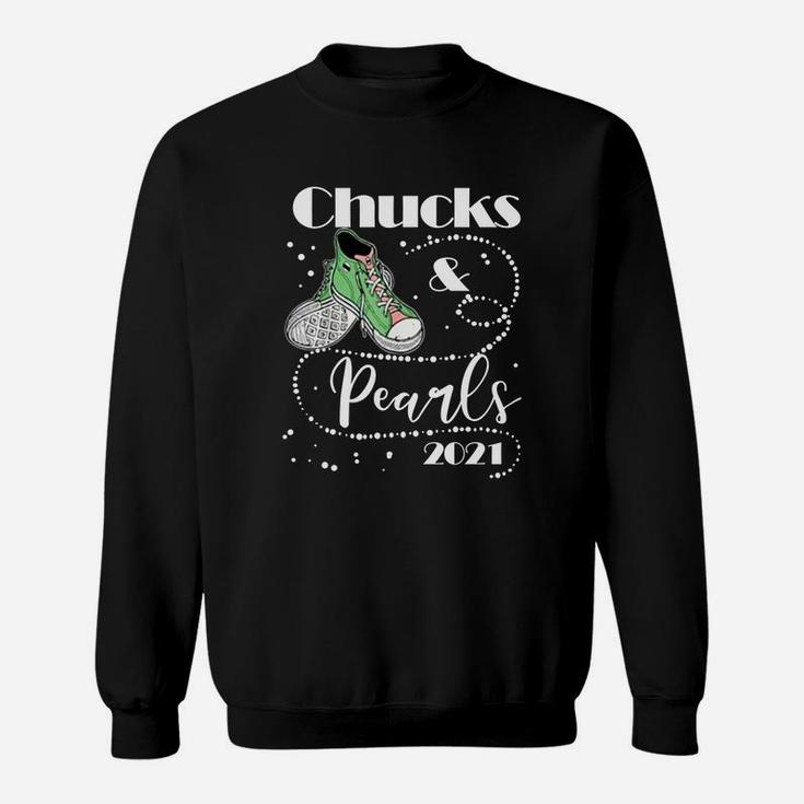 Chucks And Pearls 2021 Green Cute Shoes Sweat Shirt