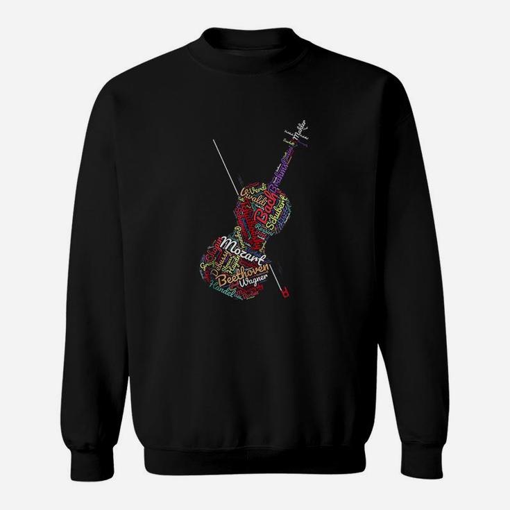 Classical Music Composers Violin Word Art Sweat Shirt