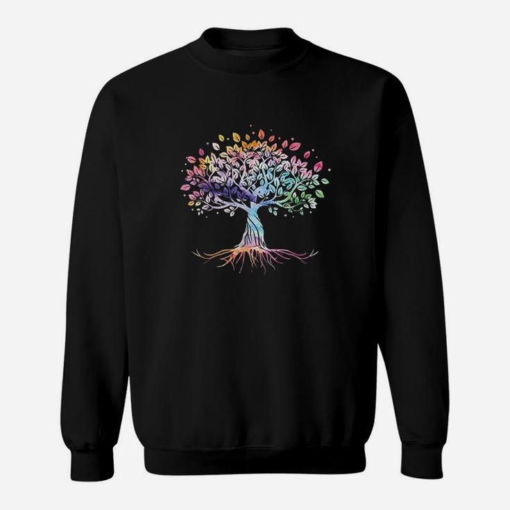 Colorful Life Is Really Good Vintage Unique Tree Art Gift Sweat Shirt