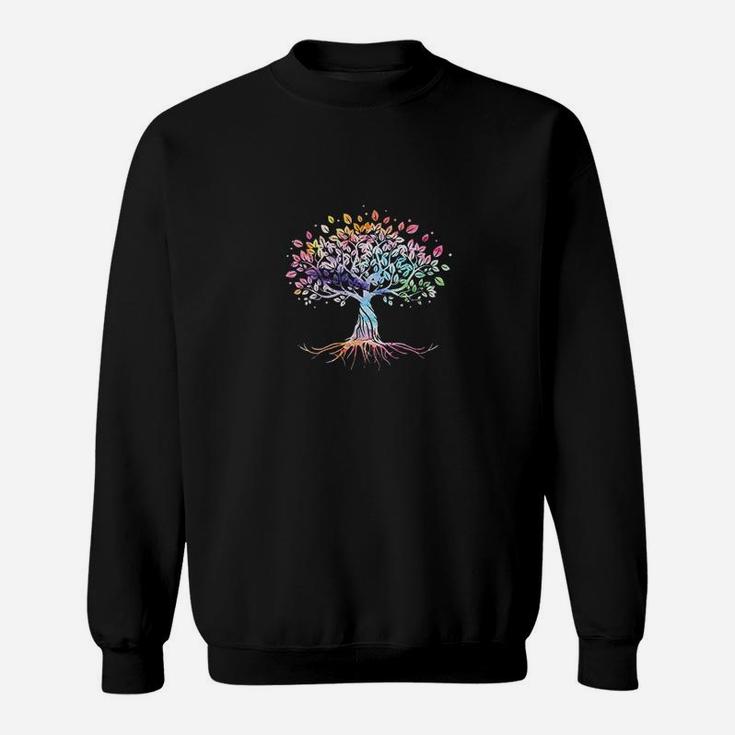 Colorful Life Is Really Good Vintage Unique Tree Art Sweat Shirt