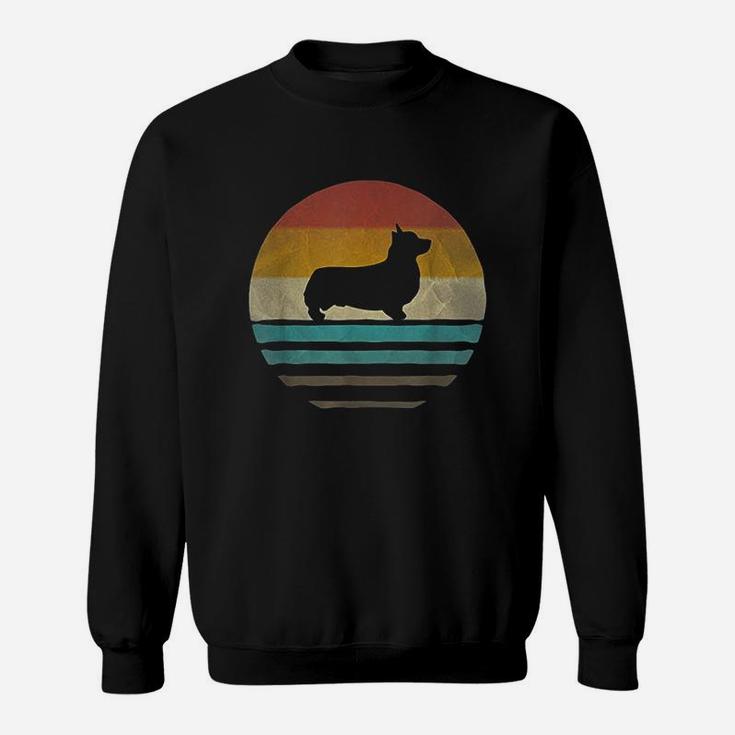 Corgi Dog Retro Vintage 60s 70s Silhouette Breed Funny Gift Sweat Shirt