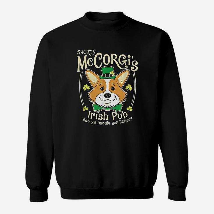 Corgi St Patricks Day Shorty Mccorgi Irish Pub Sweatshirt