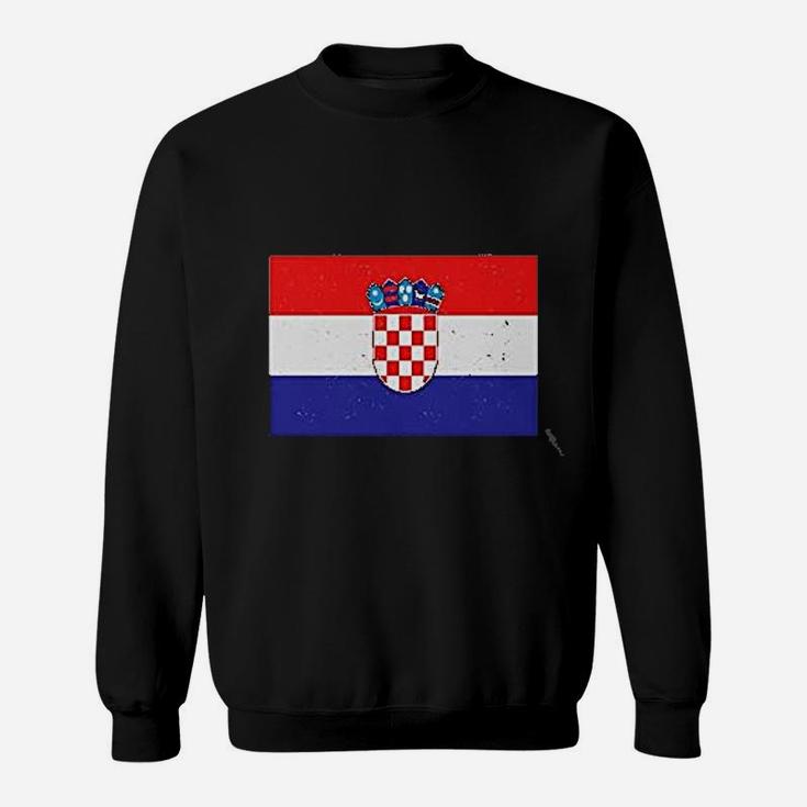 Croatia Flag Vintage Style Retro Croatian Women Football Jersey Sweat Shirt