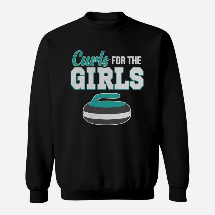 Curls For The Girls Curling Sport Rink T-shirt Long Sleeve T-Shirt