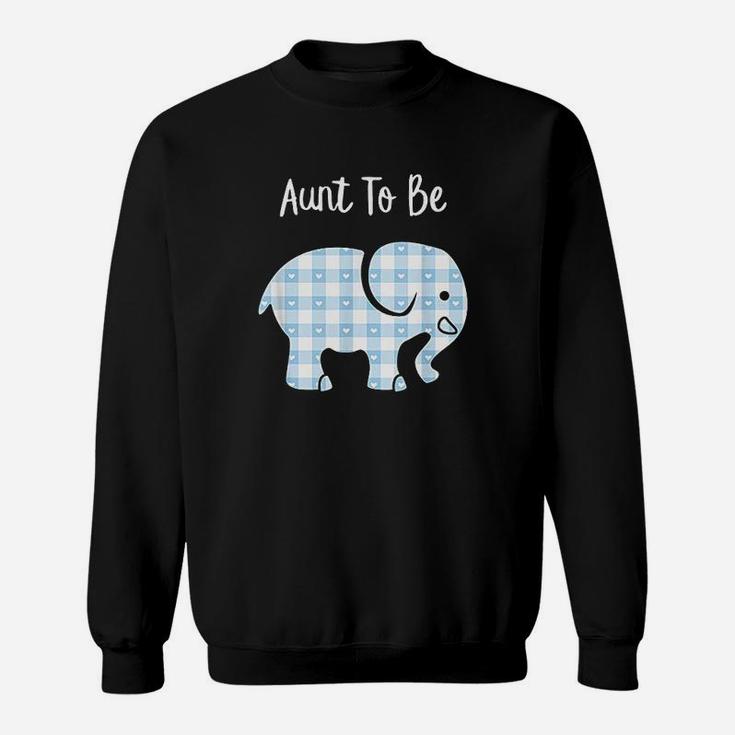 Cute Blue Elephant Aunt To Be Boy Baby Shower Party Long Sleeve T