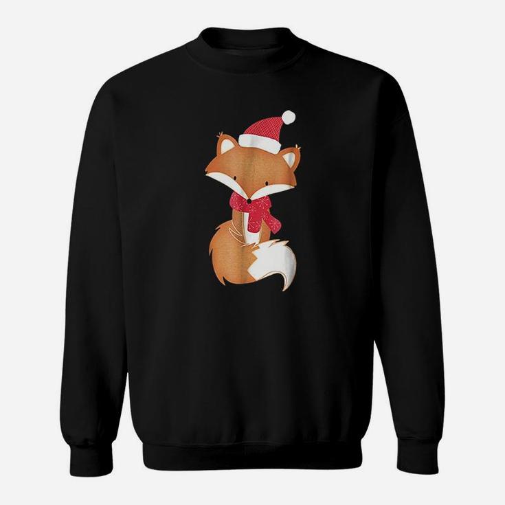 Cute Christmas Fox Adorable Xmas Scarf Fox Sweat Shirt