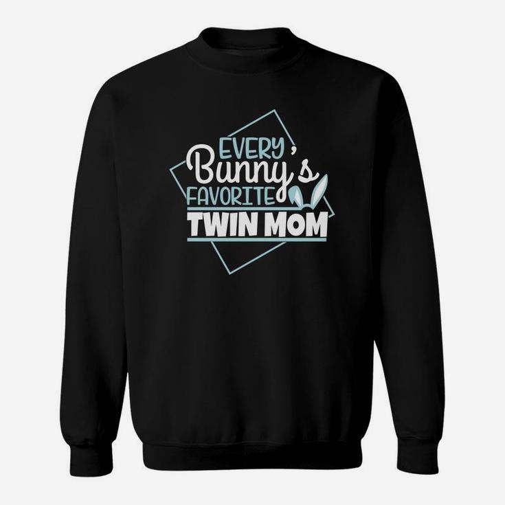 Cute Funny Easter Twin Mom Funny Mother Of Twins  Sweat Shirt