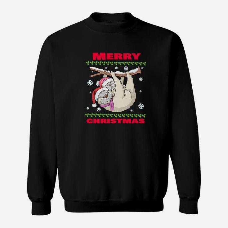 Cute Ugly Christmas Merry Christmas Santa Sloth Sweat Shirt