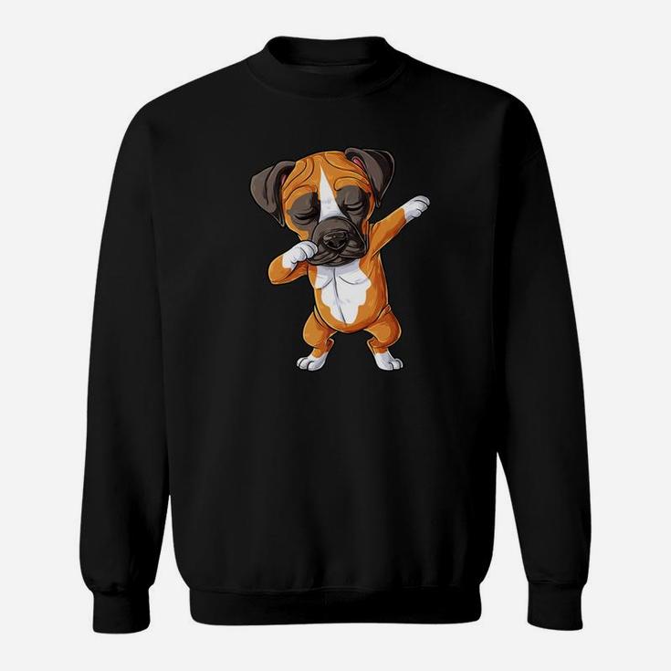 Dabbing Boxer Kids Boys Dog Puppy Lover Funny Dab Sweat Shirt