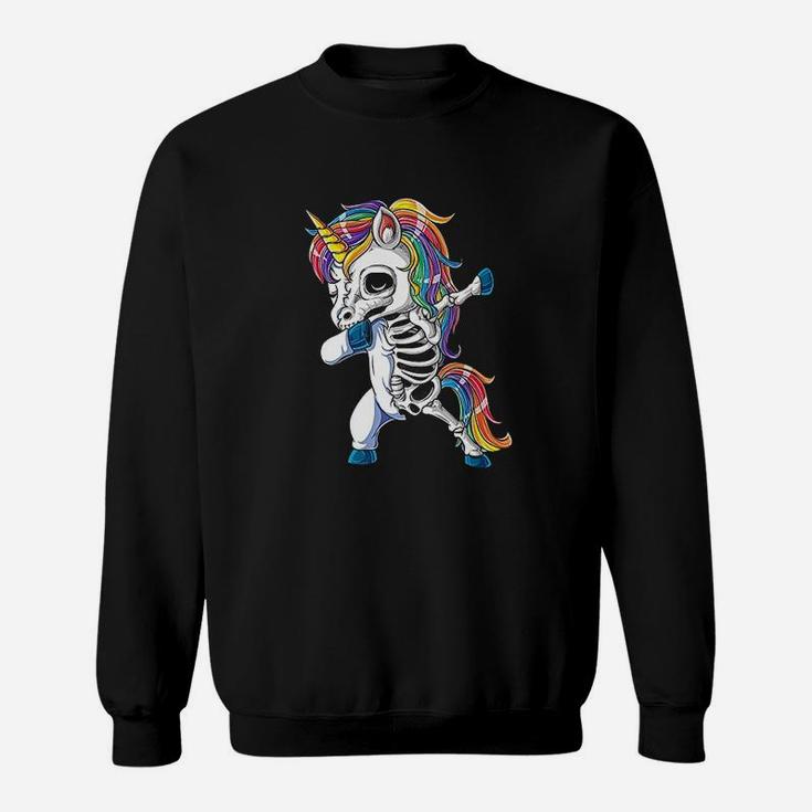Dabbing Unicorn Skeleton Halloween Girls Dab Gifts Sweat Shirt