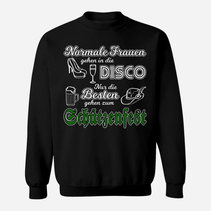 Damen Sweatshirt Besten zum Schützenfest, Schwarz mit Aufdruck