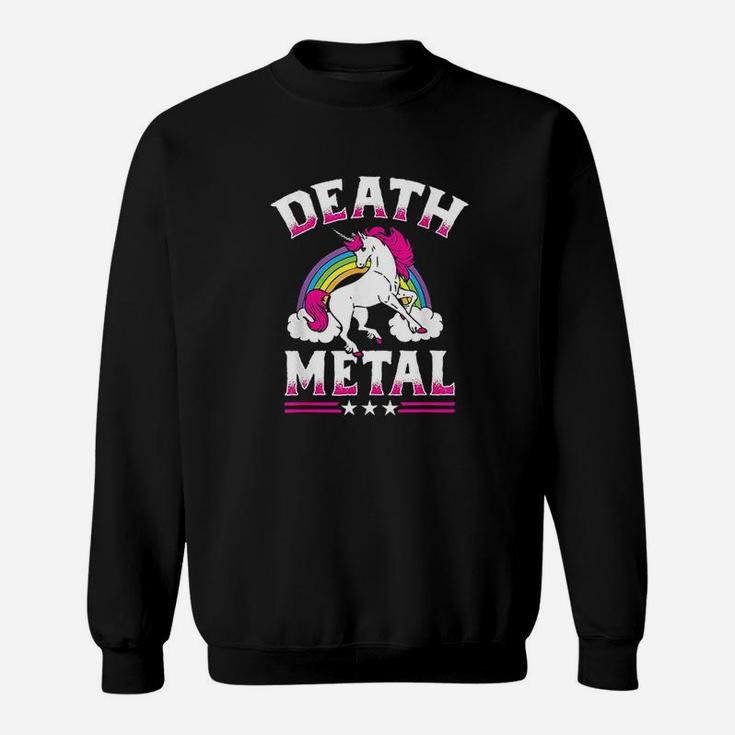Death Metal Rainbow And Unicorn Heavy Rock Music Lover Gift Sweat Shirt