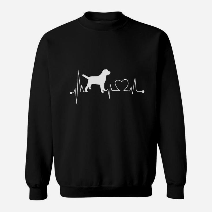 Dog Graphic With Heartbeats Sweat Shirt