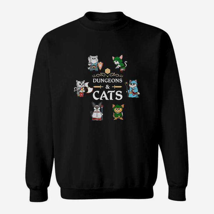 Dungeons And Cats Rpg D20 Fantasy Roleplaying Gamers Sweatshirt