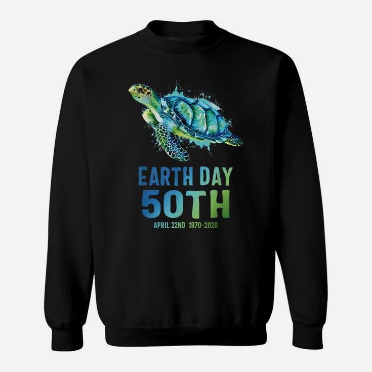 Earth Day 2020 Splash Art Earth Day 50th Anniversary Turtle Sweatshirt