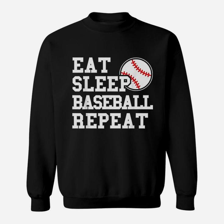 Eat Sleep Baseball Repeat Funny Baseball Player Sweatshirt