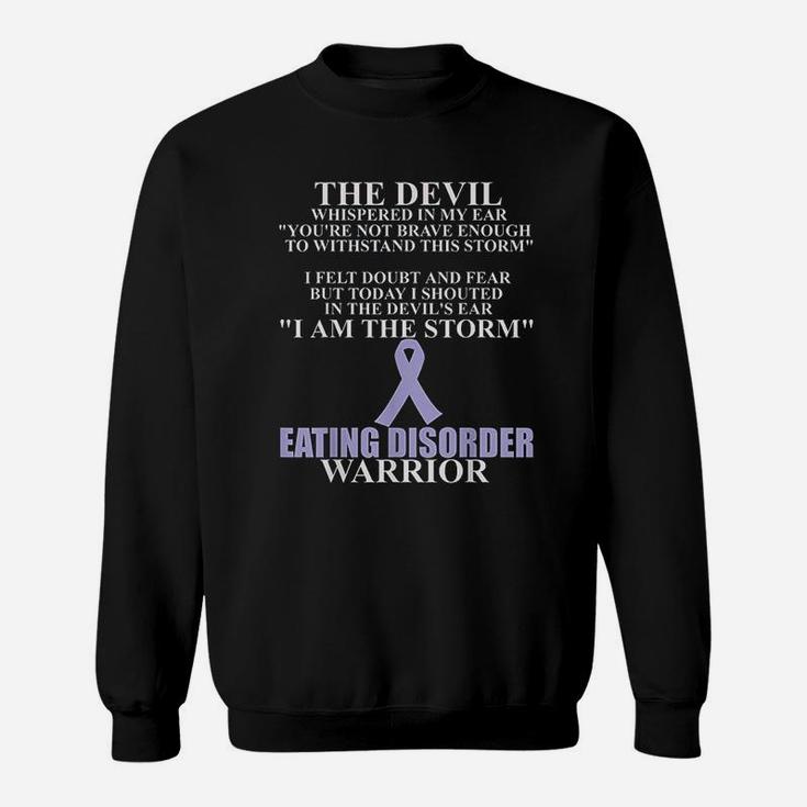 Eating Disorder Ribbon Warrior Awareness Faith Sweat Shirt