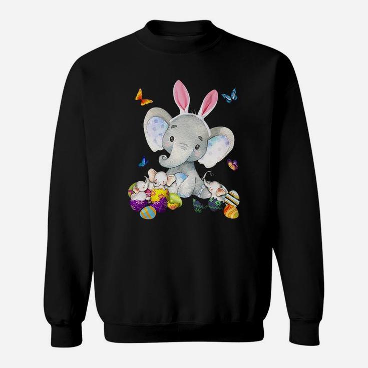 Elephant Easter And Colorful Butterfly Classic Sweat Shirt
