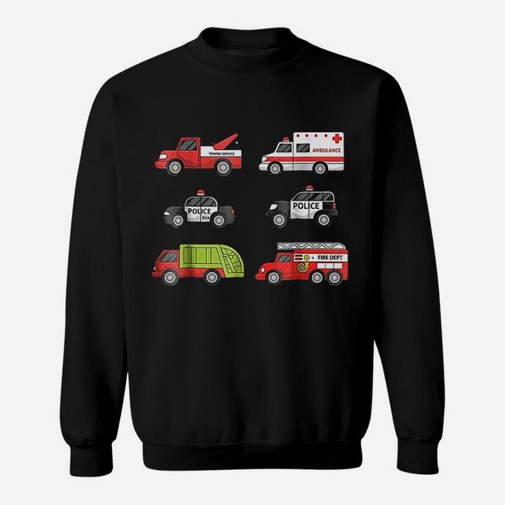 Emergency Vehicles Fire Truck Police Car Ambulance Sweatshirt