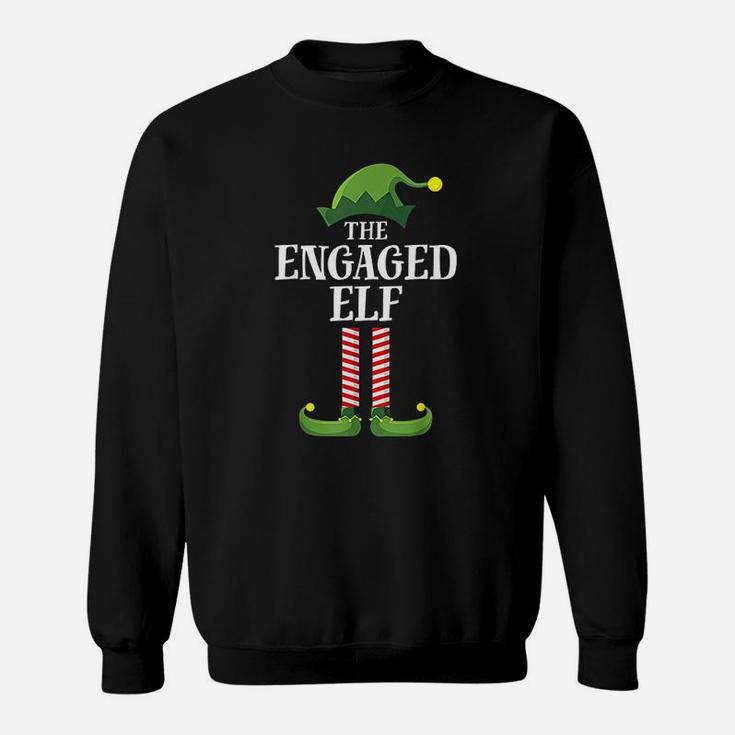 Engaged Elf Matching Family Group Christmas Party Pajama Sweat Shirt