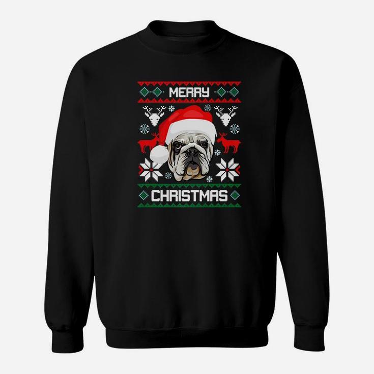 English Bulldog Merry Christmas Dog Gift Cute Sweat Shirt