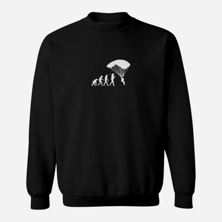 Evolution zum Fallschirmspringer Sweatshirt, Schwarzes Tee für Adrenalinjunkies