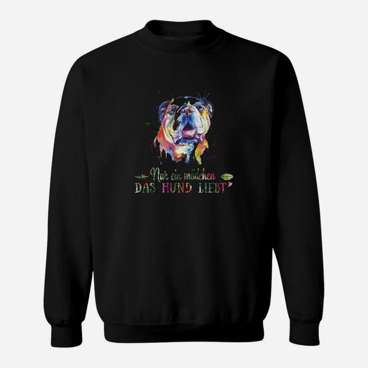 Farbenfrohes Bulldoggen Herren Sweatshirt – Mit mir nicht, das Hund bleibt” Spruch