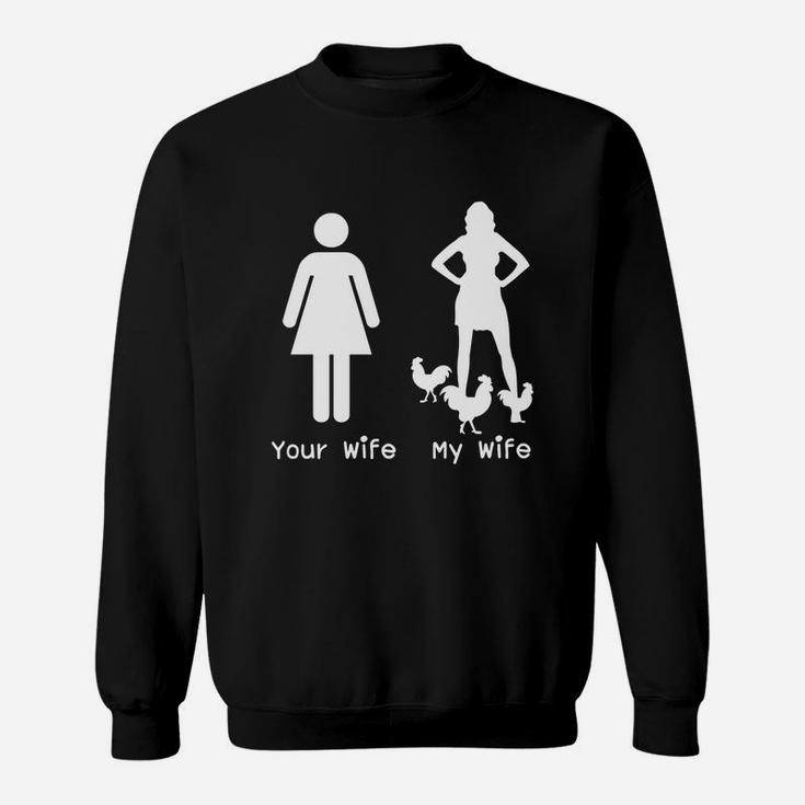 Farmer Husband Gift Funny My Wife Chicken Lady Tshirt Sweatshirt